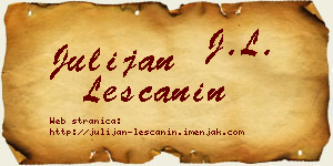 Julijan Leščanin vizit kartica